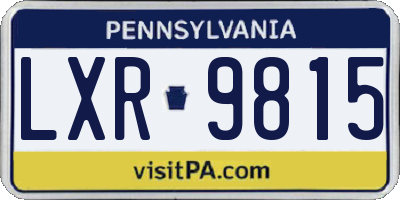 PA license plate LXR9815