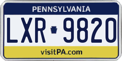 PA license plate LXR9820