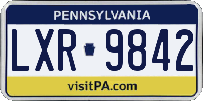 PA license plate LXR9842