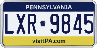 PA license plate LXR9845