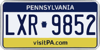 PA license plate LXR9852