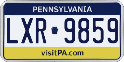 PA license plate LXR9859