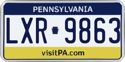 PA license plate LXR9863