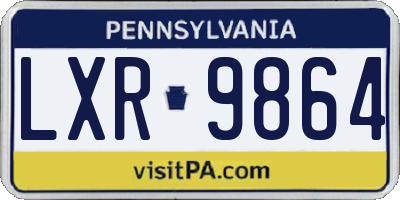 PA license plate LXR9864