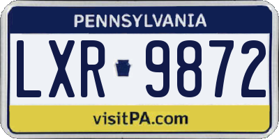 PA license plate LXR9872