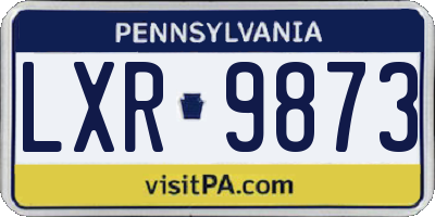 PA license plate LXR9873