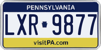 PA license plate LXR9877