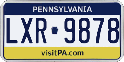 PA license plate LXR9878