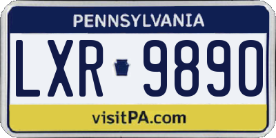 PA license plate LXR9890