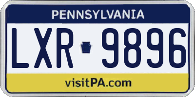 PA license plate LXR9896