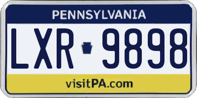 PA license plate LXR9898