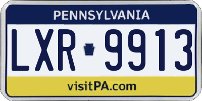 PA license plate LXR9913