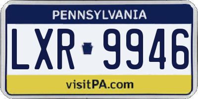 PA license plate LXR9946