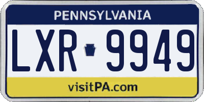 PA license plate LXR9949
