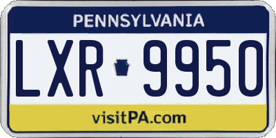 PA license plate LXR9950