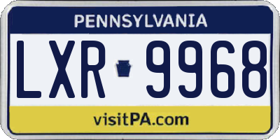 PA license plate LXR9968