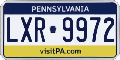PA license plate LXR9972
