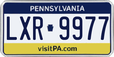 PA license plate LXR9977