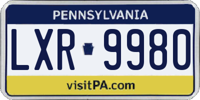 PA license plate LXR9980