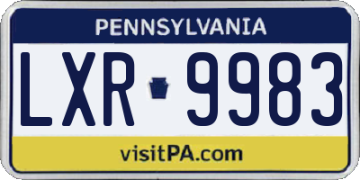 PA license plate LXR9983