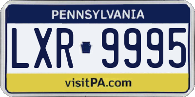PA license plate LXR9995