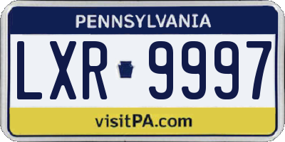 PA license plate LXR9997