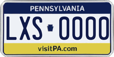PA license plate LXS0000
