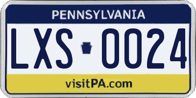 PA license plate LXS0024