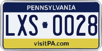 PA license plate LXS0028