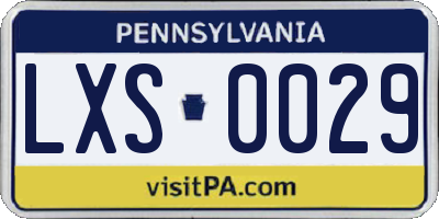 PA license plate LXS0029