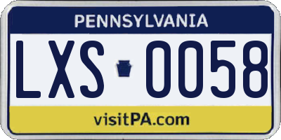 PA license plate LXS0058