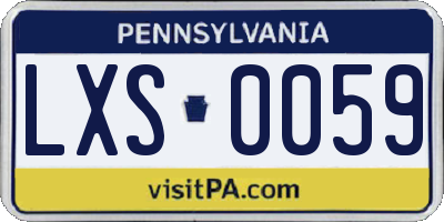 PA license plate LXS0059
