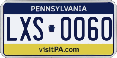 PA license plate LXS0060