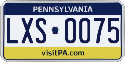 PA license plate LXS0075