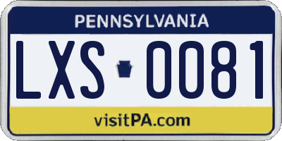 PA license plate LXS0081