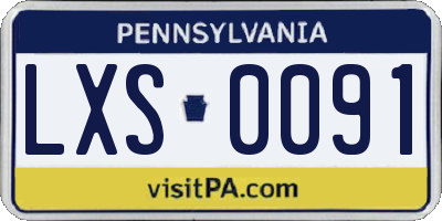 PA license plate LXS0091