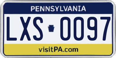 PA license plate LXS0097
