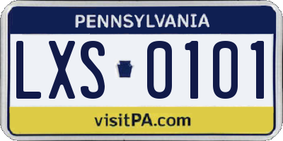 PA license plate LXS0101