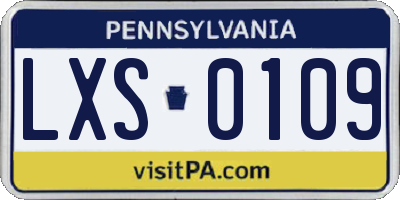 PA license plate LXS0109