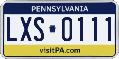 PA license plate LXS0111