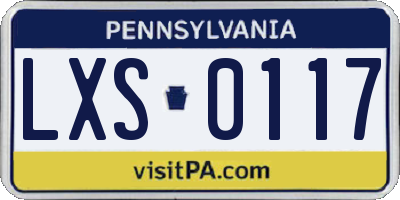 PA license plate LXS0117