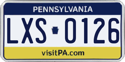 PA license plate LXS0126