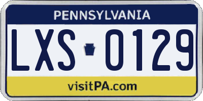PA license plate LXS0129