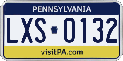 PA license plate LXS0132