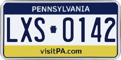 PA license plate LXS0142
