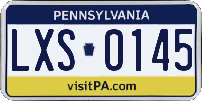 PA license plate LXS0145