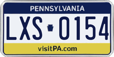 PA license plate LXS0154