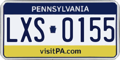PA license plate LXS0155