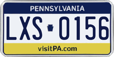 PA license plate LXS0156