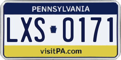PA license plate LXS0171